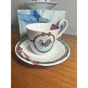 Royal Copenhagen JINGLE BELLS Oversized Cup & Saucer w/Original Box! 4 Available